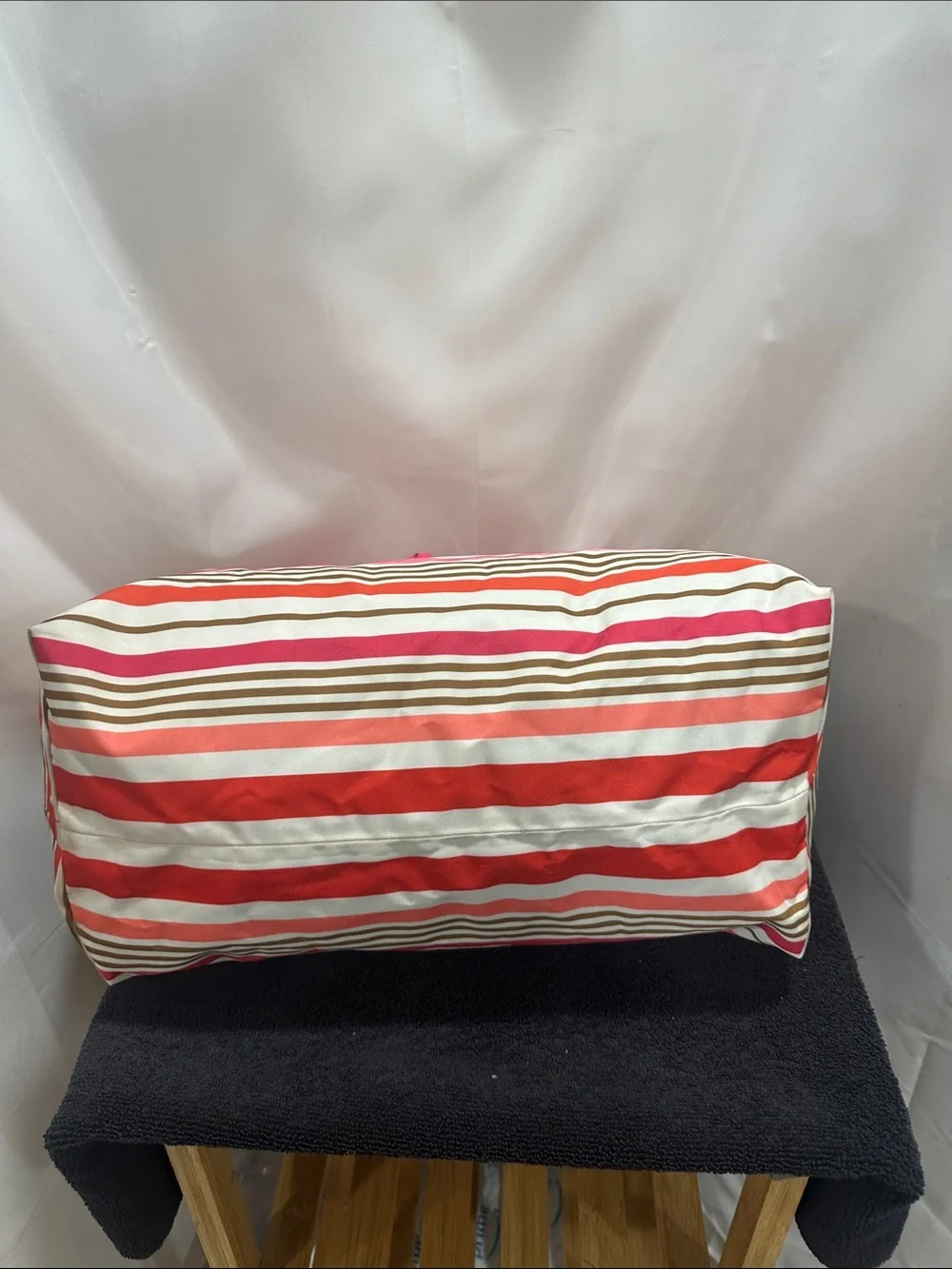 Coach Striped Pink Multi-Color Tote Bag with Pink Handles - Picture 5 of 8
